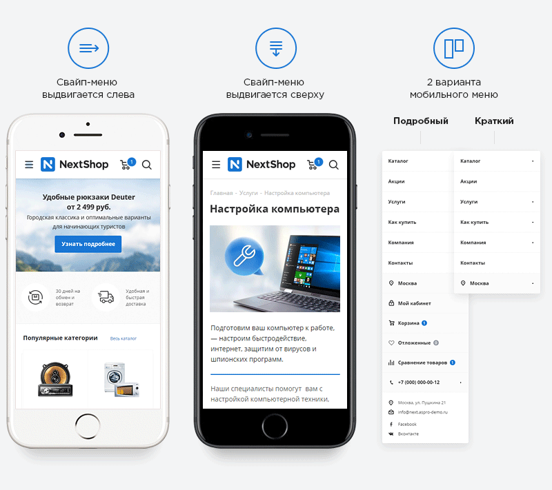 Адаптивная верстка, которая является полноценной мобильной версией